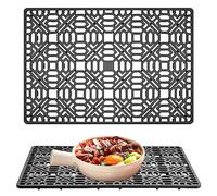 volumoon 40x27 cm Tapis d'évier en Silicone,Tapis de Protection en Silicone pour évier de Cuisine,Pliable et antidérapant Tapis égouttoir Gris,pour Le comptoir de la Cuisine (Gris foncé)