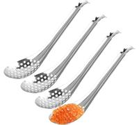 Volumoon 4pcs Cuillère à Caviar, Caviar Cuillères en Acier Inoxydable, Moléculaire Cuillère, Cuillères à Olives, Cuillere de Service pour Maison Cuisine Restaurant