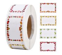 volumoon 500PCS Etiquettes à Confiture, 5x3cm Étiquettes Adhésives de Fruits, Autocollants Étiquettes Vierge, Autocollants Emballage Cadeau, Étiquettes Autocollant pour Cuisson Bocaux Cadeau