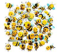 Volumoon 50pcs Autocollants Abeille,autocollants abeilles pour ordinateur portable, Gomettes Autocollantes Abeilles mignonnes Graffiti,autocollants abeilles mignons en vinyle imperméable