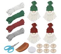 volumoon 6 Set DIY Père Noël Macramé Kit, Kit Macramé de Noël avec Instructions, Set de Gnomes en Macramé Kit, Bricolage Père Noël Kit pour Maison Décor de Vacances, Arbre de Noël Suspendus Décor