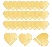 volumoon 60 Pièces Marqueurs de Boisson, Acrylique Boisson Étiquettes, Verre à Vin Étiquette, Etiquettes Boisson Fête, Marqueurs de Verre, Marqueur de Boissons Transparent pour Mariage, Bar (Doré 2)