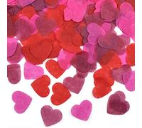 Volumoon 6000Pcs Confettis en forme de cœur, Ronde Confettis de Table en Papier, Confettis Roses Rouge pour les Décorations de Mariage, Décoration de Table, Baby Shower, Fête d'anniversaire
