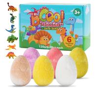 Volumoon 6PCS Bombes de Bain Naturelles pour enfants avec Surprise à l'intérieur Dinosaure, Coffret Cadeau Boules de Bain, Moussant Boules de Bain avec Dinosaures, Noël Cadeaux pour Filles Garçons (B)