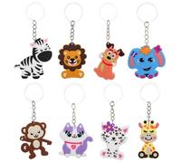 volumoon 8 Pcs Porte-Clés Animaux pour Enfants, Cartoon Porte-Clés de Poche, Faveurs de Fête des Enfants Filles