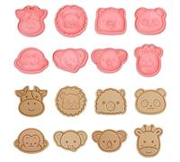 Volumoon 8 Pièces Emporte-Pièces en Plastique - Moules à Biscuits 3D Dessin Animé en Forme d'Animaux - Pour Enfants, Fondant et Décoration de Gâteau (B)