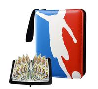 Volumoon Album pour cartes à collectionner, 4 poches, 50 pages, pour 400 cartes, album pour cartes de football, classeur pour cartes Pokémon, album pour jeux de cartes à collectionner avec fermeture