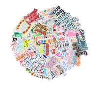 Volumoon Autocollants de Motivation, 100 Pièces Motivation Citation Phrase Stickers, Autocollants Inspirants Positifs, pour Scrapbooking, Skateboard, Guitare, Bouteille d'Eau, Casque