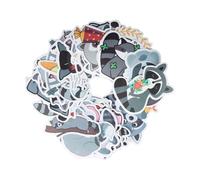 Volumoon Autocollants Mignons, Lot de 50 Autocollants Raton Laveur, Autocollants en PVC Imperméable, Motif Kawaii, pour Ordinateur Portable, Skateboard, Bouteilles d'Eau, Le Vélo