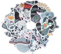 Volumoon Autocollants Mignons, Lot De 50 Autocollants Raton Laveur, Autocollants En Pvc Imperméable, Motif Kawaii, Pour Ordinateur Portable, Skateboard, Bouteilles D'eau, Le Vélo