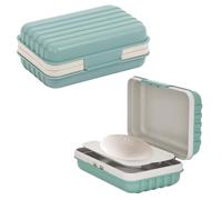 Volumoon Boîte à Savon Portable, Lot de 2 Porte-Savons avec Couvercle, Porte Savons avec Égouttoir Amovible, pour Salle de Bain, Voyage, Camping et Autres Activités de Plein Air