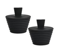 Volumoon Bouchons de Baignoire, Lot de 2 Universel Bouchon de Vidange, Bouchon Baignoire Universel, Bien Scellé Bouchon Silicone, Convient pour Baignoire, Évier de Cuisine (Noir)