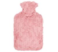 volumoon Bouillotte 1.7L, Bouillotte avec Housse en Peluche, Moelleuse et Douce, Bouillote Anti-fuite En Caoutchouc,Soulager la Douleur, pour Réchauffer les mains épaules dos taille (Rose)