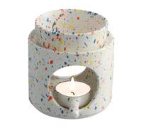 Volumoon Brûleurs à Huile Essentielle, Brûleur à Huile en Céramique, Bol Amovible, Lampe Aromatique, Diffuseur D'huile et de Cire, Brule Parfum avec Porte-Bougie pour Méditation, Décoration Maison