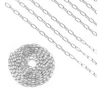 Volumoon Chaîne en Acier Inoxydable 304 Solide et Robuste Avec Soudés en Acier pour Clôture, 8 Mètre 1.2 mm Chaîne Acier Maillons Chaîne à maillons Chaîne De Séchage, Charge Maximale de 10KG