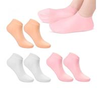 Volumoon Chaussettes en Silicone pour Femme, 3 Paires Chaussette en Gel de Silicone, Respirant Hydratante Chaussettes, Soins des Pieds, Soin Pied, Masque pour les Pieds, Exfoliant Pied, XL(41-43)