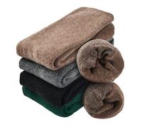 volumoon Chaussettes Hommes,4 Paires Chaussettes Chaudes Homme en Laine, Chaussettes Thermiques pour Hommes d'hiver Taille 39-45 Thermiques Homme,Chaussette Hiver pour Randonnée Ski Loisirs Travail