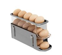 volumoon Distributeur Oeuf, Porte Œufs À 3 Niveaux, Support D'oeufs Peu Encombrant, Boîte de Rangement pour Œufs, Boîte à œufs Empilable, Rack de Stockage d'œufs, Bac à œufs, œuf Roulant - Gris
