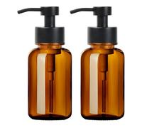 Volumoon Distributeur Savon en Verre, Lot de 2 Distributeur de Savon 400ml, Rechargeable Flacon Distributeur de Mousse, Flacon Pompe Vide, Bouteilles de Savon pour Cuisine et Salle de Bain