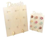 volumoon Donut Présentoir Support, 9 Trous Support à Donut en Bois, Réutilisable Donut Stand pour Décorations de Fête de Anniversaire, Porte Donuts Bois pour Anniversaire, Mariage, Restaurant
