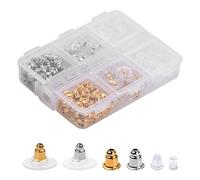 Volumoon Embouts pour boucles d'oreilles, 6 Styles 500 Pièces Fermoirs de Boucles d'Oreilles, Bullet Forme Fermoirs Bouchons, Silicone Boucles d'Oreilles Fermoir, fermoirs en caoutchouc transparent