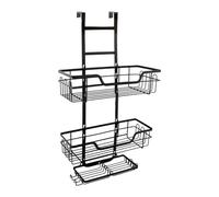 volumoon Étagère de Douche à Suspendre, Etagere de Douche Sans Percage en Acier Inoxydable, avec Porte-Savon, Etagere Salle de Bain pour Le Gel Douche et Le Shampooing, Noir