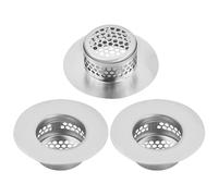 Volumoon Évier Filtre de Vidange, Lot de 3 Grille Evier Cuisine, en Acier Inoxydable, Filtre Cheveux Douche, Grille Evier Cuisine, Anti-Obstruction, pour Évier de Cuisine/Salle de Bain