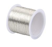 Volumoon Fil de Cuivre pour Bijoux, 100m 0.4mm Fil pour Bijoux Perles Fil d'Artisanat Résistant au Ternissement Bare Copper Fil Bijoux Fil de Modelage pour Fabrication de Bijoux et Perlage, Argent