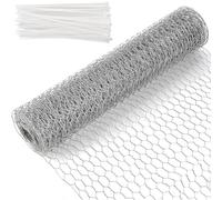 volumoon Fil de Lapin, Galvanisé Maille Hexagonal Cloture, Tressage Hexagonal pour Clôtures D'animaux, Clôture de Fil de Poulet Anti-Rust pour Bricolage, Jardin, Décoration de Maison (Argent)