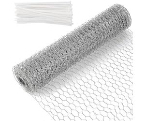 volumoon Fil de Lapin, Galvanisé Maille Hexagonal Cloture, Tressage Hexagonal pour Clôtures D'animaux, Clôture de Fil de Poulet Anti-Rust pour Bricolage, Jardin, Décoration de Maison (Argent)