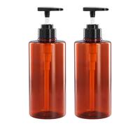 Volumoon Lot de 2 Bouteilles de Savon 500 ML,Bouteille Shampoing Vide, Distributeur Savon Salle de Bain et Cuisine, distributeurs de Savon en Plastique, Bouteilles Vides avec étiquettes Autocollantes