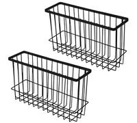 volumoon Lot de 2 Paniers de Rangement Mural, Organisateur Autocollant, Rangement de Placard de Cuisine, Panier en Métal Aucun Perçage Requis, Organisateur pour Réfrigérateur, Placard, Salle de Bain