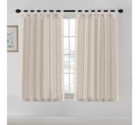 Volumoon Lot de 2 Rideaux Occultants, Voilage Lin, Rideau Lin, Rideaux Salon, Rideaux en Lin Translucides, Rideaux Isolant Thermique Anti Froid, Modernes Rideaux en Lin, Decoration Chambre Salon