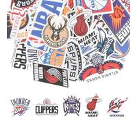 Volumoon Lot de 32 autocollants pour valise de l'équipe All Teams Collection,autocollants en vinyle Imperméables,autocollants de basket-ball pour ordinateur portable, bouteille d'eau, valises
