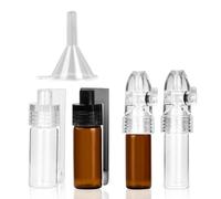 volumoon Lot de 4 petites bouteilles de rangement pour poudre d'épices, bouteille de rangement portable intégrée avec mini entonnoir et cuillère, pour l'extérieur, le camping, les voyages