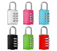 Volumoon Lot de 6 cadenas code 4 chiffres, Petit Cadenas a Code Cadenas Code Casier, Cadenas à Combinaison Cadena a Code, Serrure Combinée pour Casier, Porte de Cave, Porte de Jardin,Garage (6PCS)