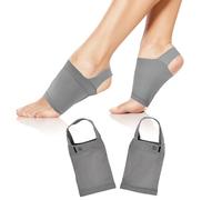 volumoon Manchons de Soutien de La Voûte Plantaire, 1 Paire Manchons de Gel Souples pour Pied Plat, Soulagement de La Fasciite Plantaire, Coussinets Voûte Plantaire pour Homme et Femme, Gris