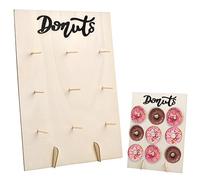 volumoon Mur de Beignets, Support Donuts Bois, Présentoir à Beignets, 9 Trous Presentoir Donuts Bois, Support Mural de Beignet en Bois pour Fournitures de Fête, Mariages, Anniversaires (30 x 40 CM)