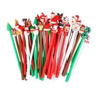 volumoon Noël Gel Encre Stylos, Lot de 50 Stylos à Encre Gel de Noël, Père Noël Renne Arbre de Noël Marqueur Stylo de Noël Party Favor Cadeau École Bureau Famille Papeterie Fourniture