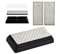 Volumoon Pierre à Aiguiser Diamantée Double Face (Grain 400# / 1000#) Aiguiseur Couteaux avec Base Antidérapante, Pierre a Aiguiser Diamant, pour Couteaux Ciseaux Outil d'Affûtage Cuisine