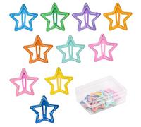 volumoon Pince à Cheveux Bébé, 10 PCS 3cm/3.5 cm Mini Barrettes à Cheveux Fille, Mignon Snap Barettes BB en Métal Colorées pour Bébés Tout-Petits Enfants Filles Cheveux Fins (Etoile)