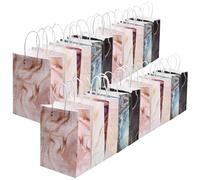 Volumoon Pochettes Cadeau en Papier Kraft, Sacs Cadeaux avec Poignées, Sacs de Fête en Papier, Pochettes Cadeaux Colorés pour Anniversaire, Mariage, Noël et Fêtes, 15x8x21CM (20 Pièces)