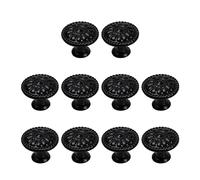 volumoon Poignée de Meuble Noir, Boutons de Tiroir, 10 Pièces Noir Mat Tiroir de Porte Poignée, Boutons de Placard Vintage, Bouton de Meubles de Porte, Boutons de Porte de Meubles Ronds de 30 mm