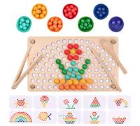 volumoon Rainbow Clip Beads, Jouet Montessori en Bois, Jeu de Société Jeu de Clip Perles