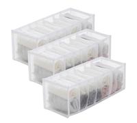 volumoon Rangement de Sous-Vêtements, 3 Pièces Organisateur de Tiroir Pliable, Organisateur de Soutien-Gorge, Tiroir en Maille Transparente, pour Soutiens-Gorge, Chaussettes, Cravates