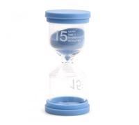 Volumoon Sablier Minuterie pour Enfants et Cuisine, Coloré Sable Horloge, Gestion du Temps pour 15/20/30 Minutes, Apprentissage et Décoration de Bureau (15 Minutes (Bleu))