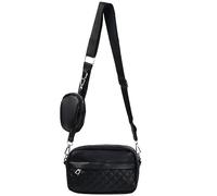 volumoon Sac à Bandoulière Femme, Petit Sac Portable Femme Léger Cuir Artificiel, Sacoche pour Femme Modernes, Sac Porté Epaule avec Large Sangle Réglable et Amovible et Porte Monnaie (Noir)