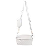 volumoon Sac à Bandoulière Femme, Petit Sac Portable Léger Cuir Artificiel, SacochePorté Epaule avec Large Sangle Réglable et Amovible et Porte Monnaie (Blanc)