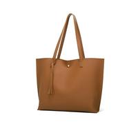 volumoon Sac à Main, Cabas Femme, Grand Format et Capacité, Fourre-Tout Cuir PU Souple, Sac Ordinateur Femme Sac à Bandoulière Tendance avec Poches Cuir pour Travail Voyage Shopping (C)