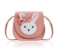 volumoon Sac Bandoulière Fille, Mini Sac Messager Lapin, Sac à Bandoulière en Dessin Animé avec Cute Bow et Lapin Oreilles, Sac À Main en Cuir PU, Sac à Bandoulière Mignon pour Enfants, Filles, Femme